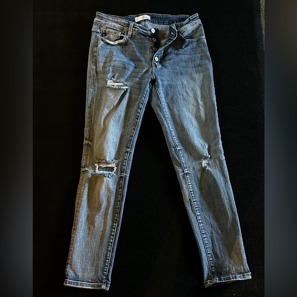 KanCan Jeans Distressed Ripped Pants Size 11/29 Style KC5118D Stretch Cut #14465
